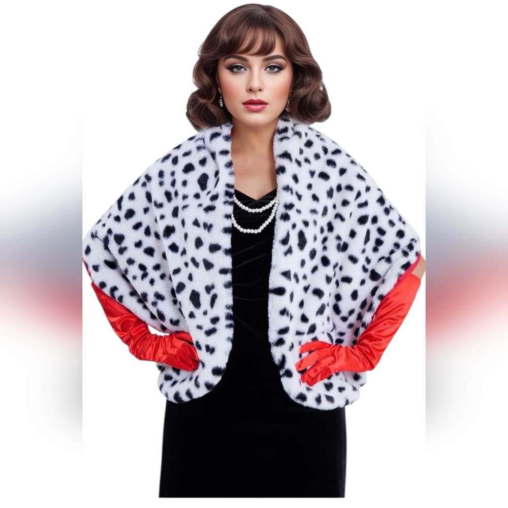 Source Unknown Dalmatian Print Cape With Red Lini… - image 4